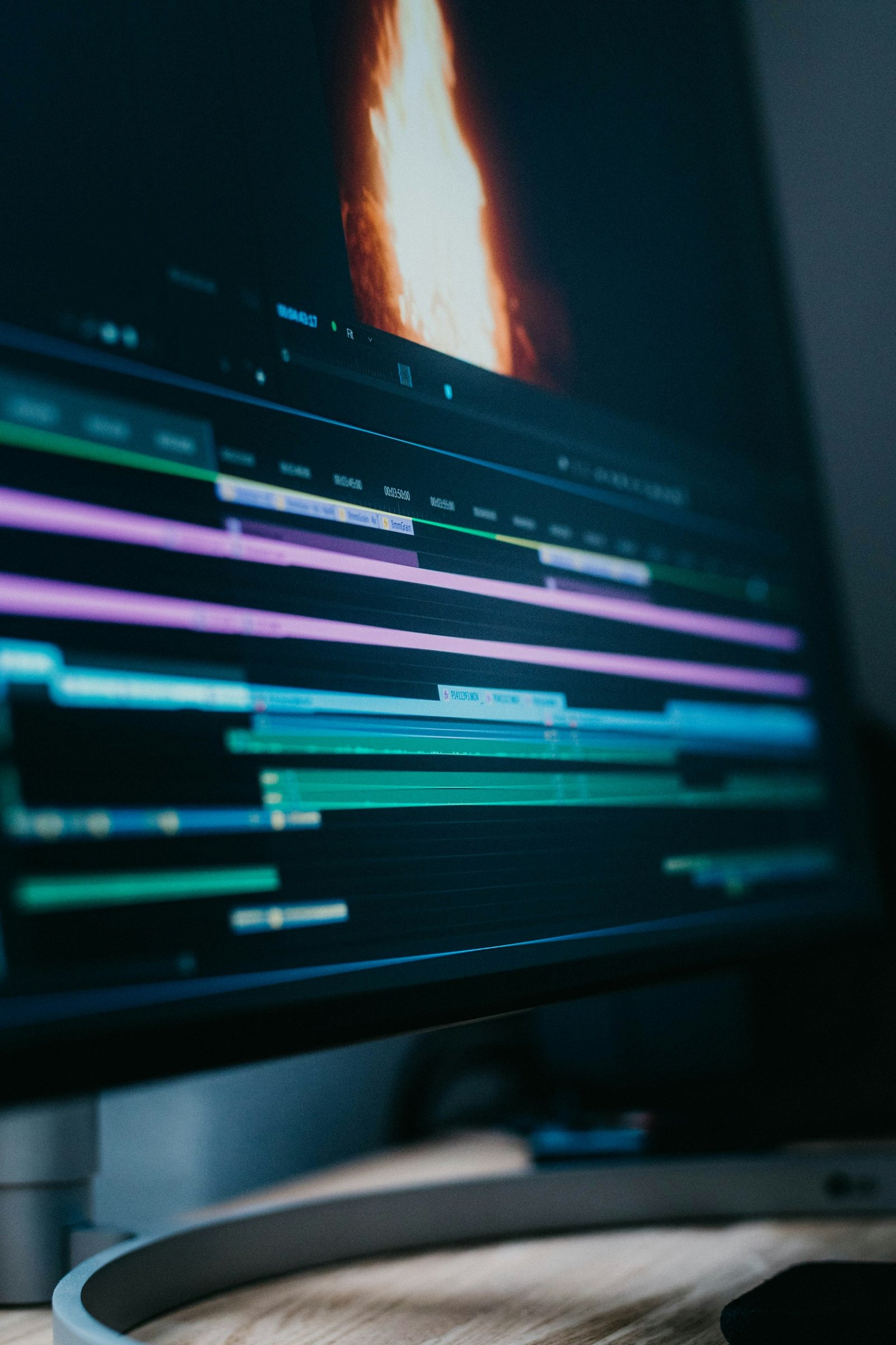 Professional post-production studio with editing workstations and film production equipment